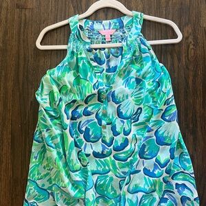 Lilly Pulitzer Blue and Green Patterned Top